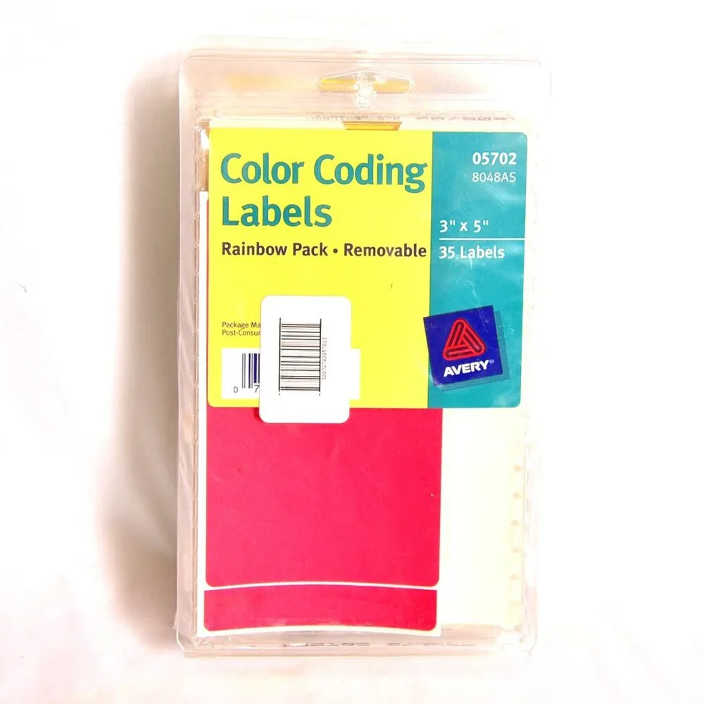 Avery Color Coding Labels Rainbow Pack Removable 3x5 6 packs of 35 8048AS